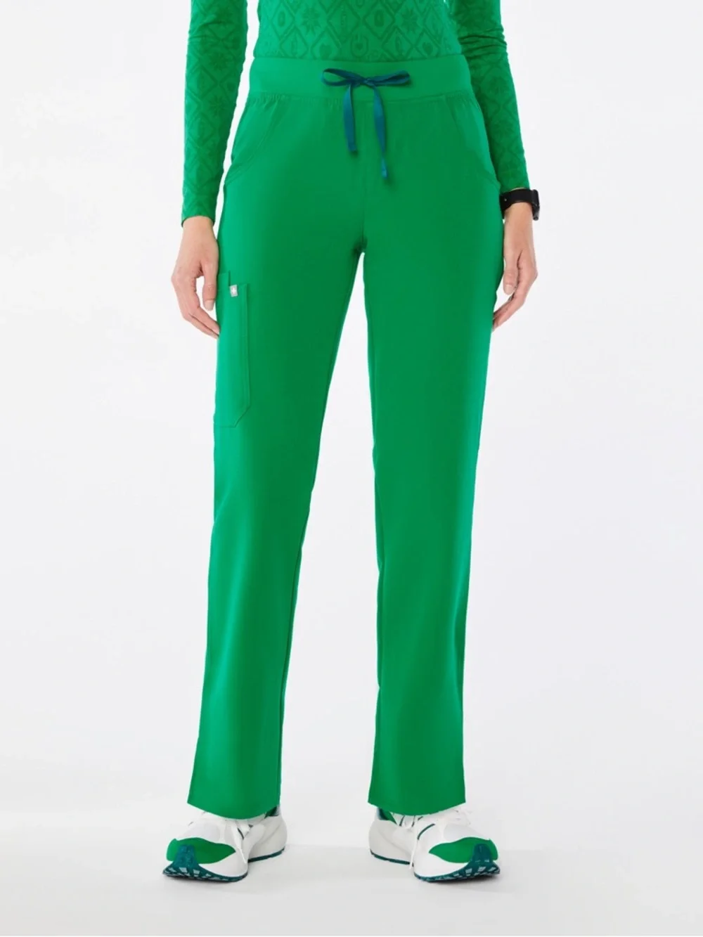 Figs Kade Cargo Scrub Pants in Evergreen - Picture 1 of 8